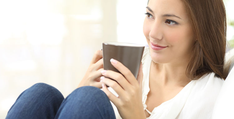 Woman with Hot Drink